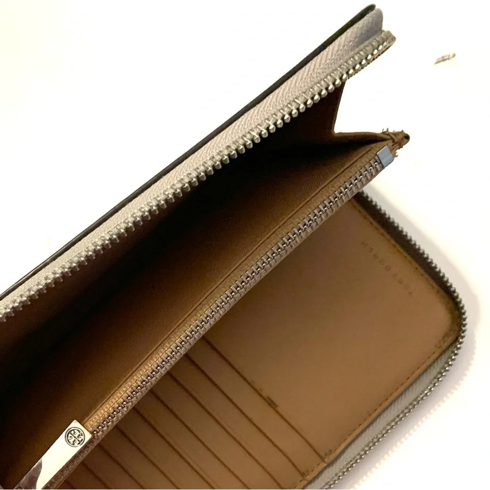 TORY BURCH Zip Continental  Wallet, gray